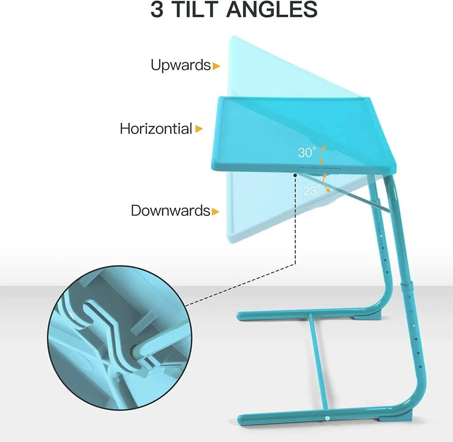 Adjustable TV Tray Table Azure With 6 Height 3 Tilt Angles from PriceLows™