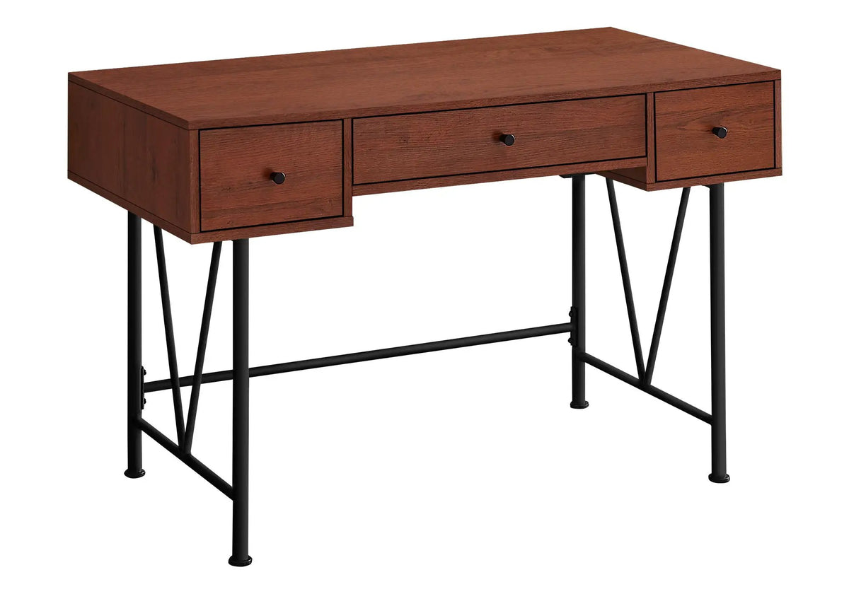 Transitional Computer Desk | Stylish Thick Paneled Design | Two Side Drawers | 30.5 Inch Height