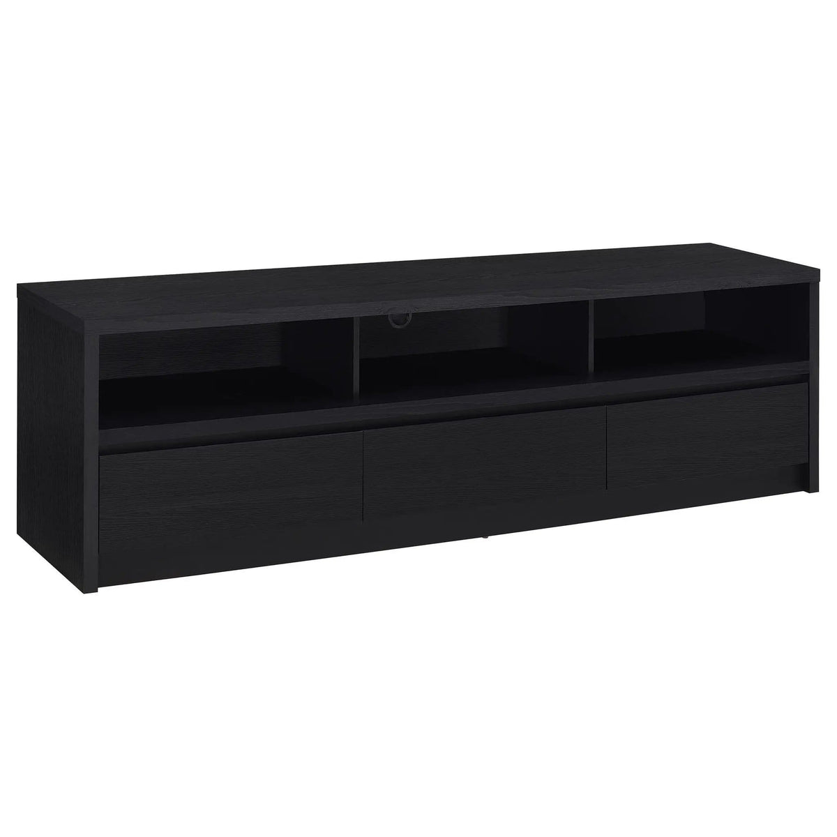 Rutland 78-inch 3-drawer TV Stand Media Console | 78 x 15.5 x 22 in | Engineered Wood & Veneer | Black