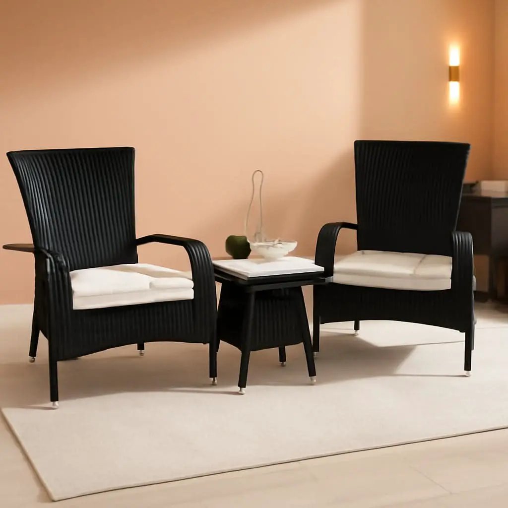 Outdoor Edna Black White Cushion 3 Piece Patio Lounge Set from PriceLows™