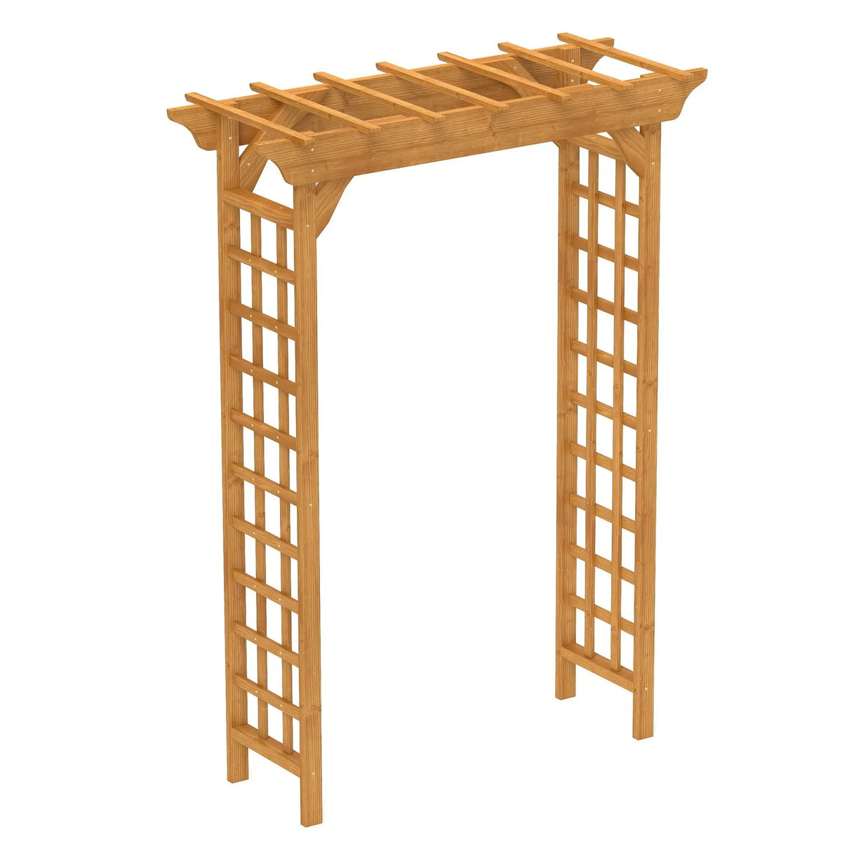 Wooden Wedding Arch | Garden Arbor Pergola | Solid Wood | Light Brown Finish