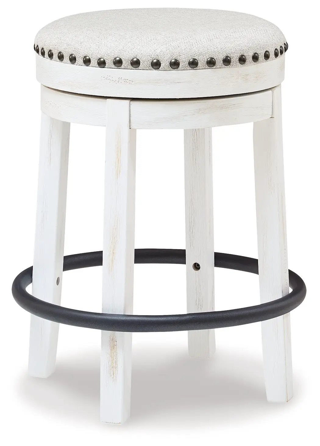 Upholstered Swivel Stool | Nailhead Trim | Cushion Seat