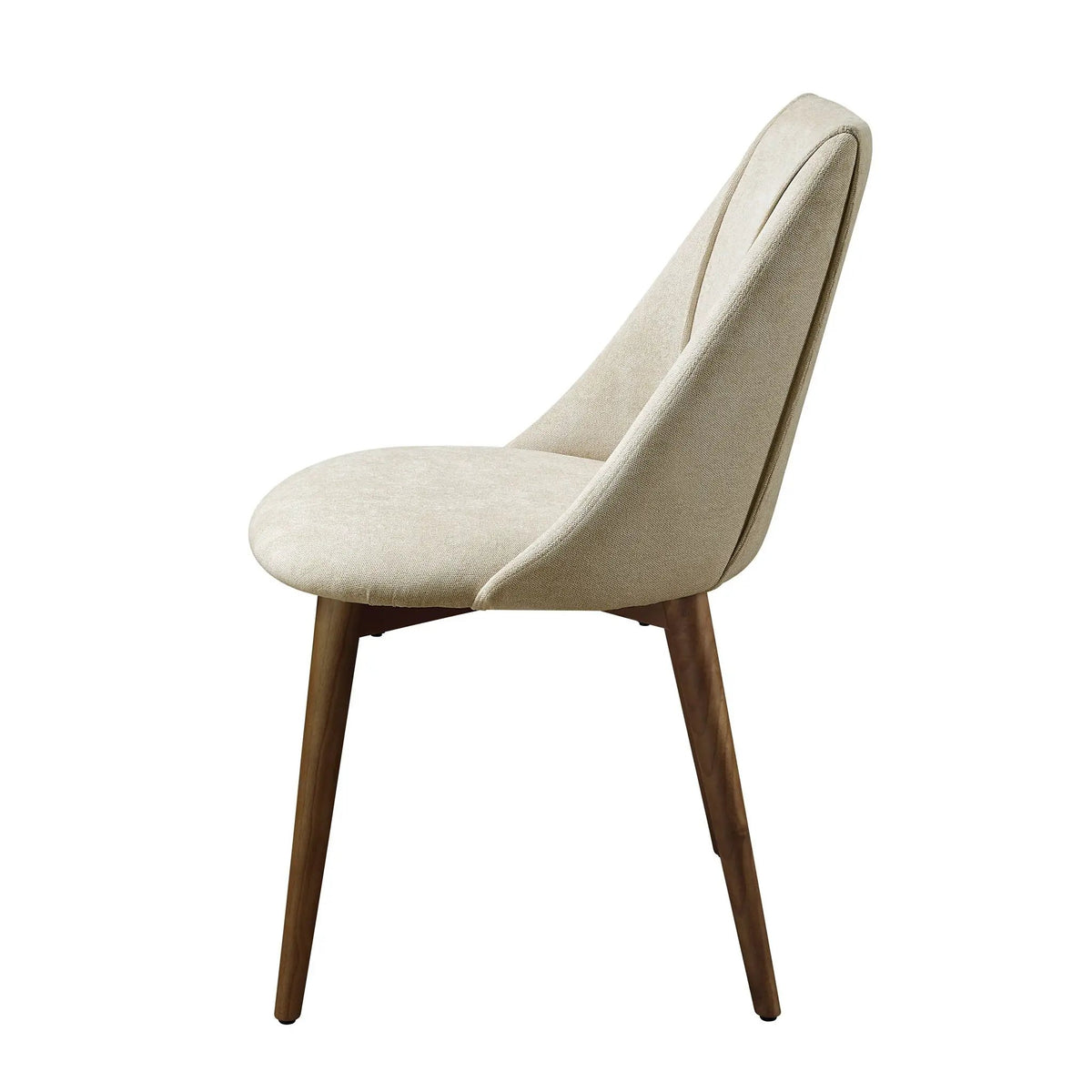 Willene Microfiber Side Chairs | Set Of 2 | Beige | Walnut Finish