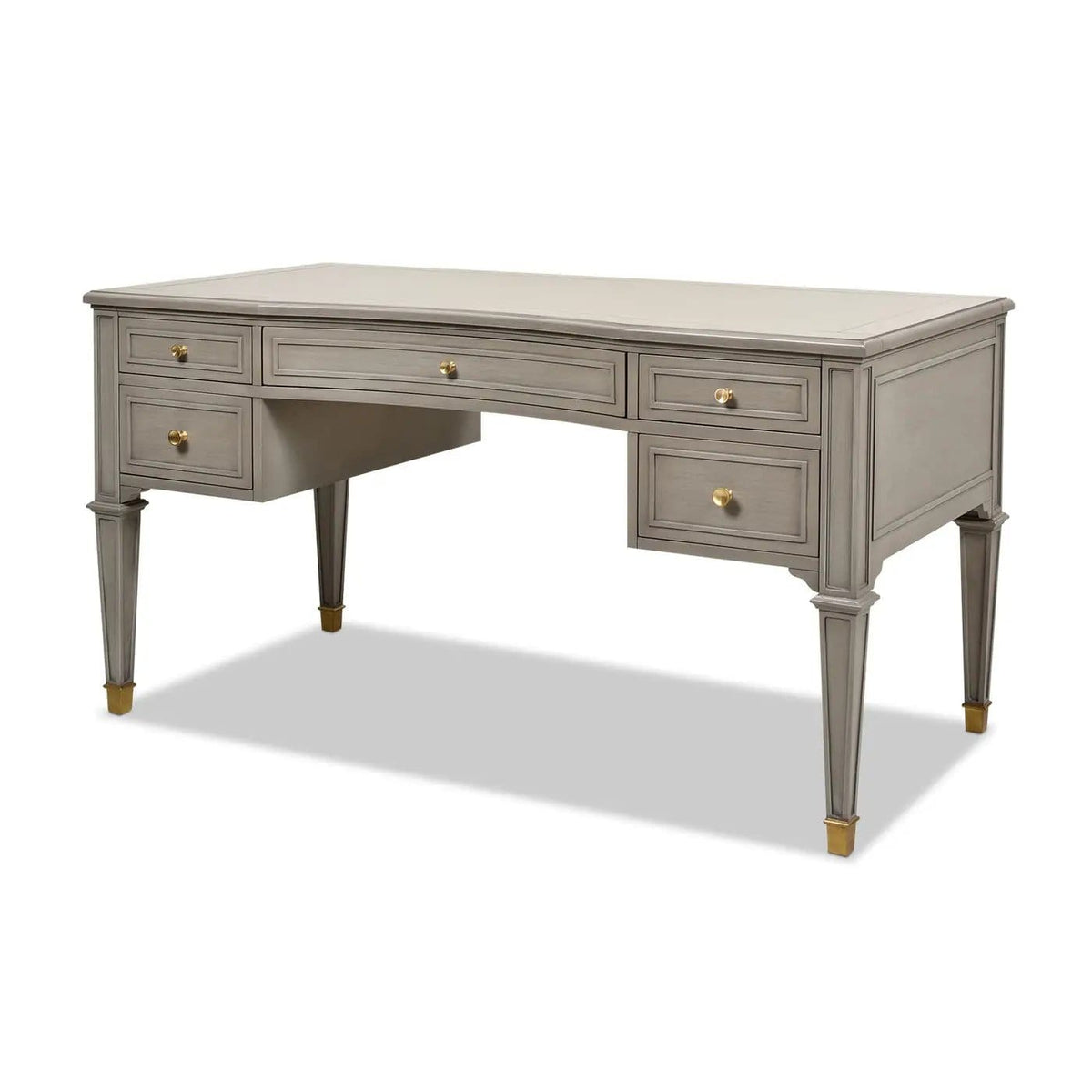 Dauphin 5 Drawer Executive Desk | 59 x 29.5 x 31 in | Metal & Veneer | Home Office