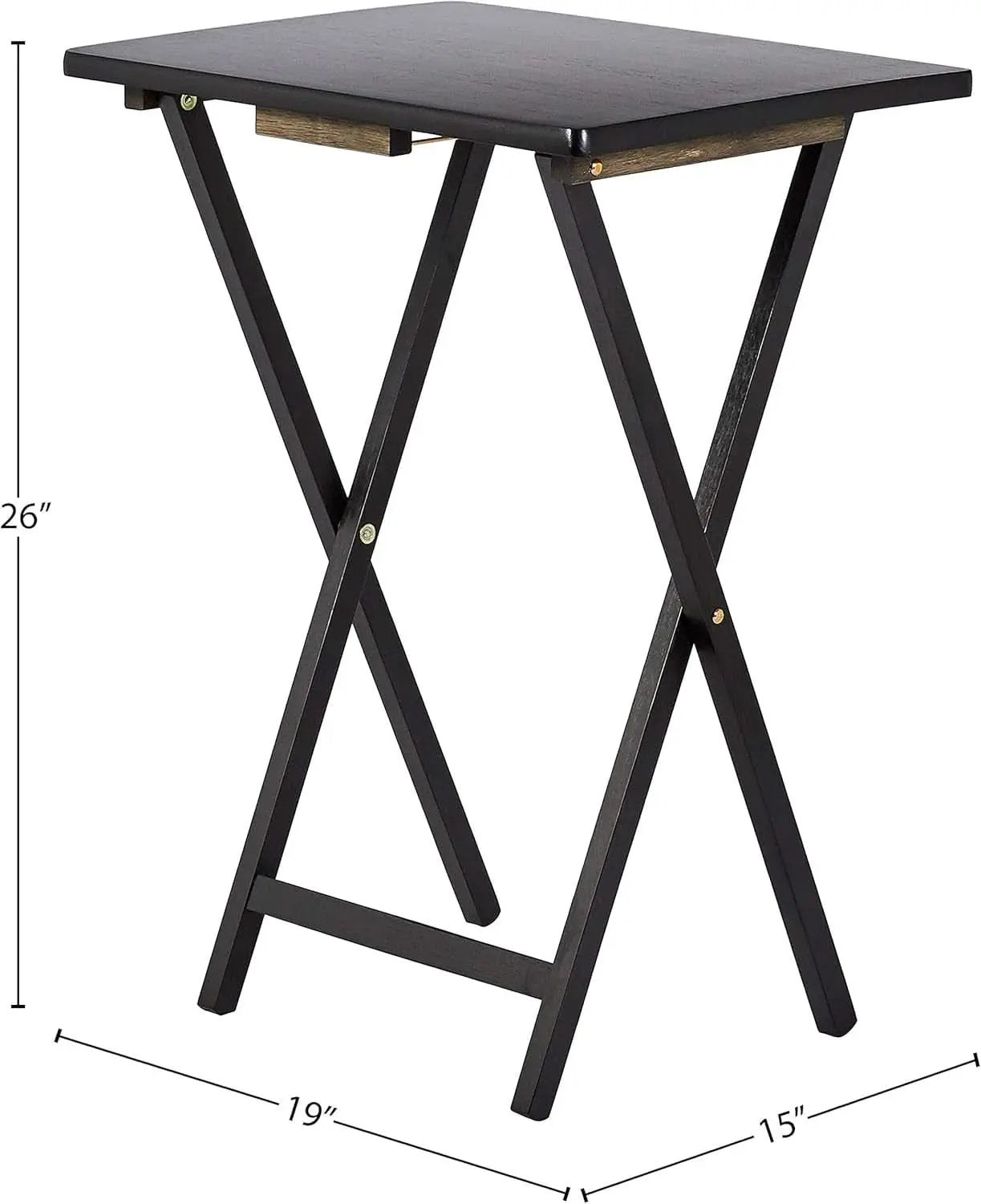 Foldable TV Dinner Tray Tables 4 Pack Black 15x19x26 from PriceLows™
