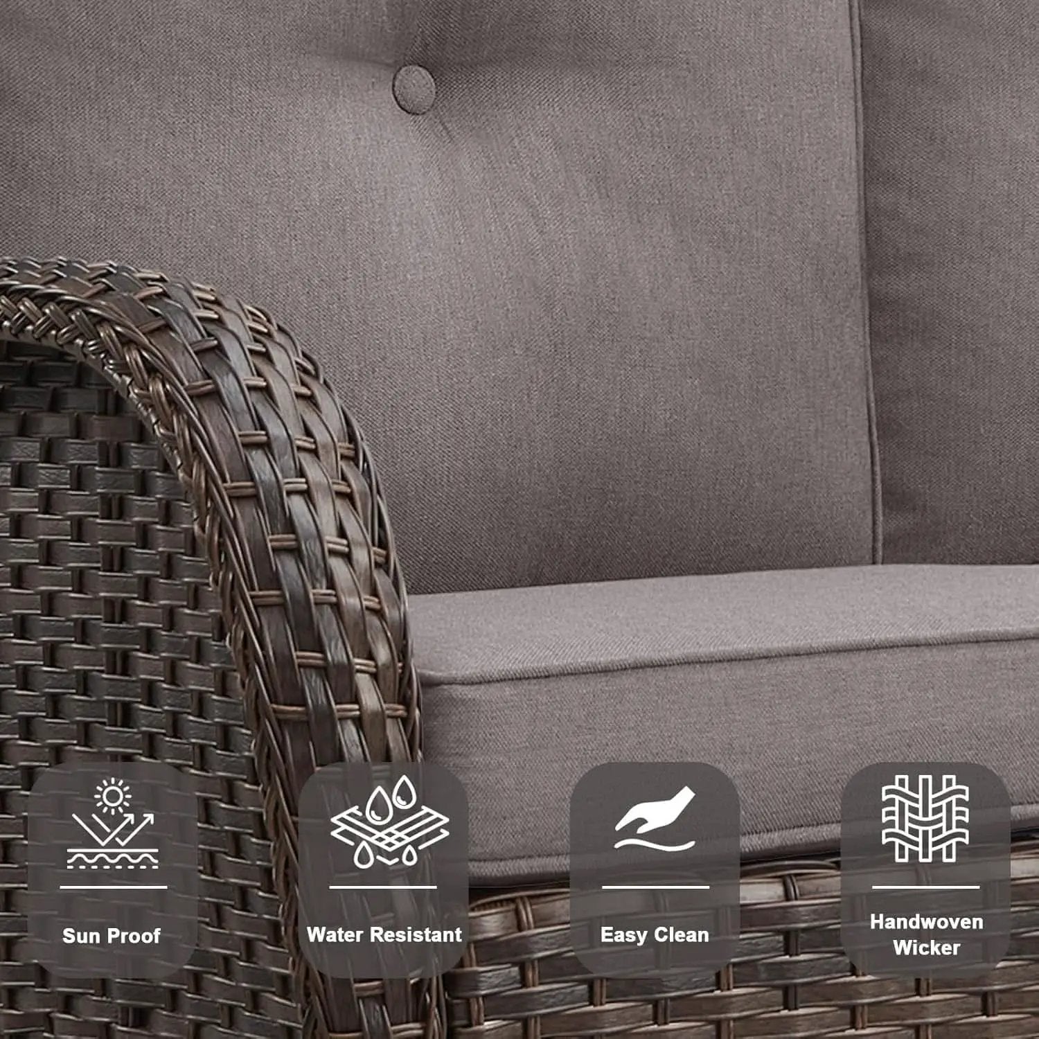 Six Piece Wicker Patio Set Brown With Swivel Chairs from PriceLows™