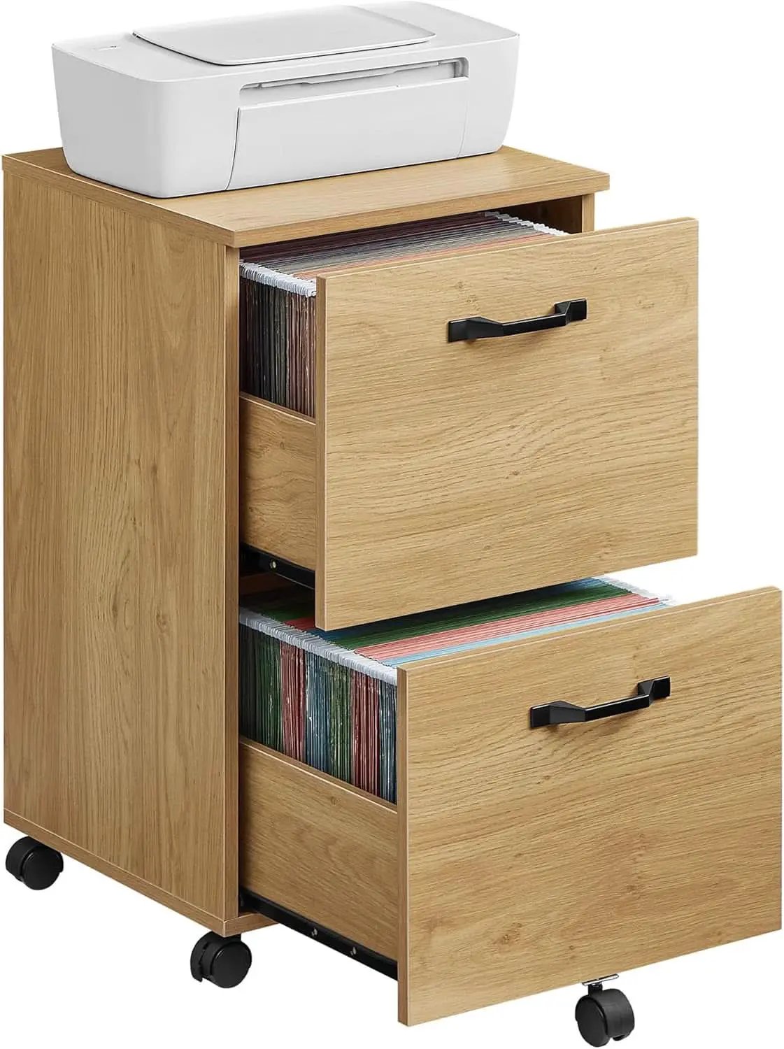 Straw Yellow 2 Drawer Rolling File Cabinet Printer Stand from PriceLows™