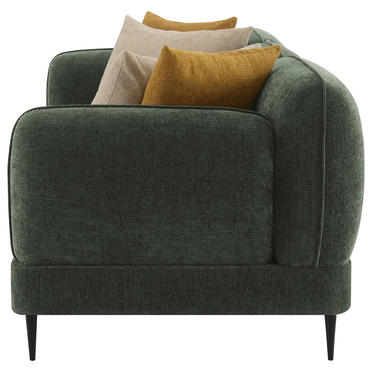 Jade Chenille Upholstered Modern Track Arm Sofa | 84 x 38.5 x 32 in | Chenille & Fabric | Green