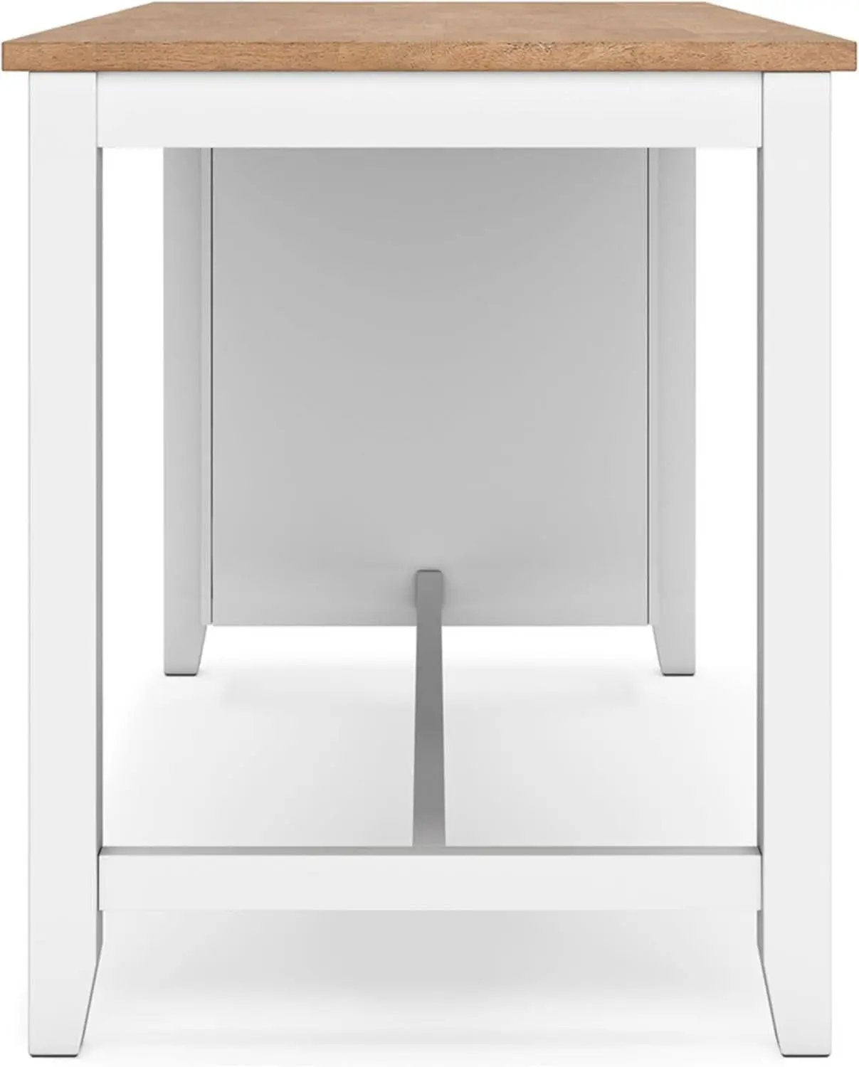 Farmhouse Counter Height Dining Table 3 Shelves Light Brown from PriceLows™