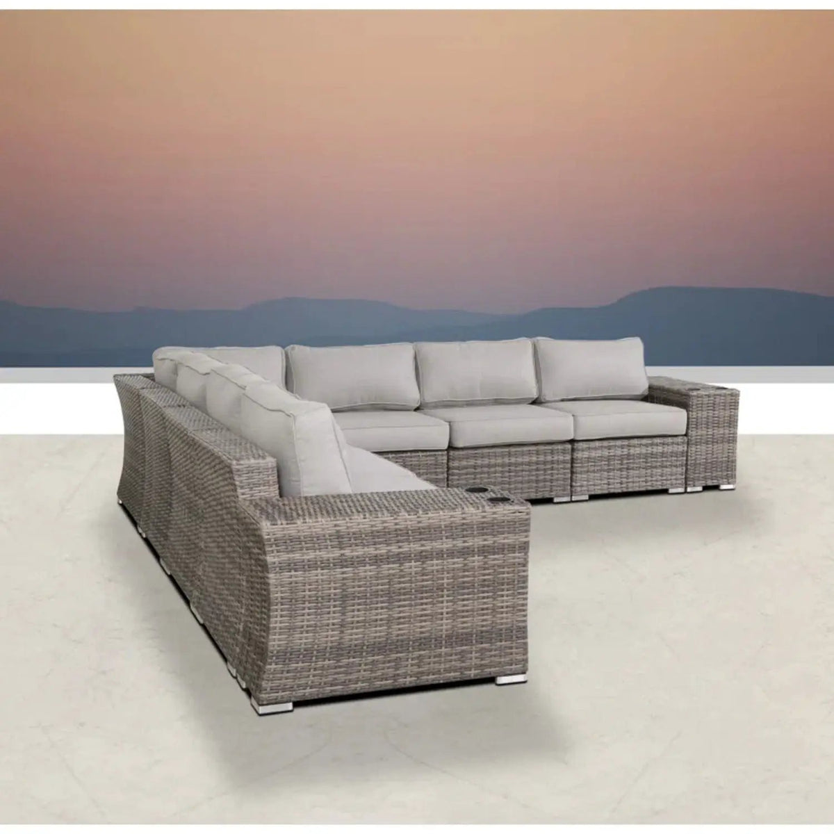 Rattan Sectional Sofa Set | Cushions Included | Durable Wicker Design | No Assembly Required