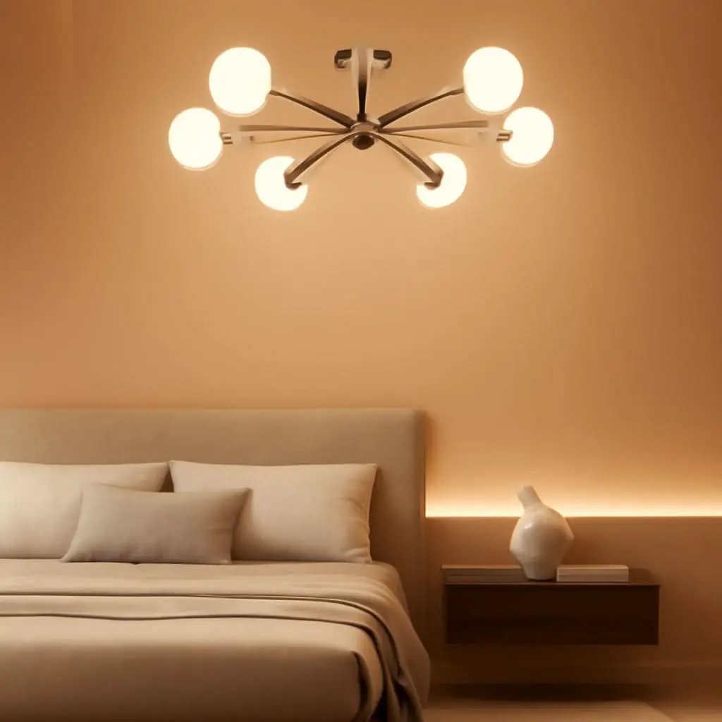 Six Light Sputnik Chandelier Brushed Nickel Fixture from PriceLows™