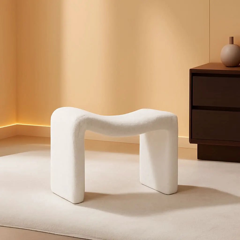 Large White Ottoman Footstool Multifunctional Living Room from PriceLows™