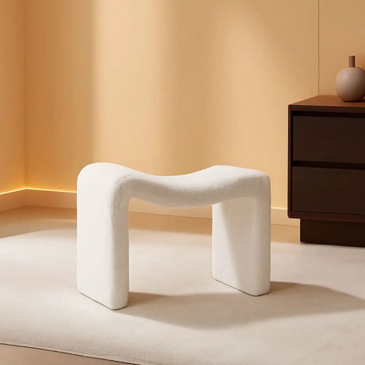 Large White Ottoman Footstool Multifunctional Living Room from PriceLows™