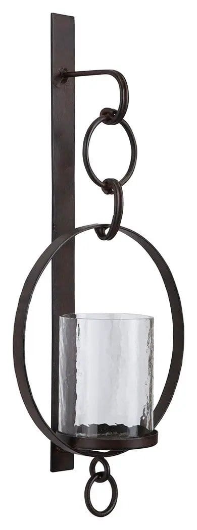 Ogaleesha Wall Sconce | 11.25 x 5.63 x 22.13 in | Glass & Metal | Brown
