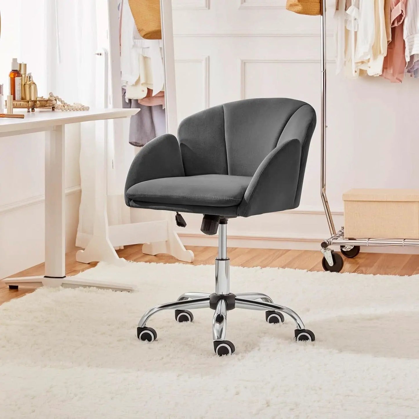 Dark Gray Desk Chair With Armrests For Home Office from PriceLows™