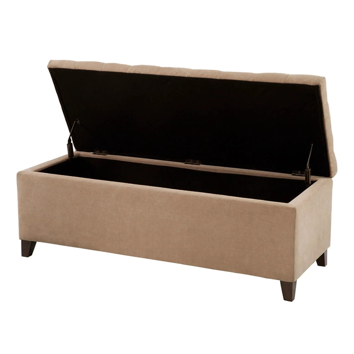 Tufted Soft Close Storage Bench | Button Tufted Top | Solid Wood Legs | 49 Inch Width