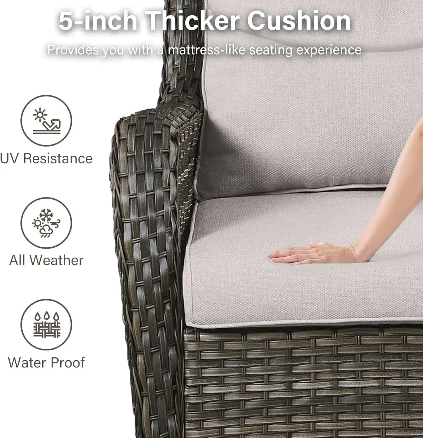 Swivel Rocker Patio Chairs Set with Cozy Coffee Table from PriceLows™