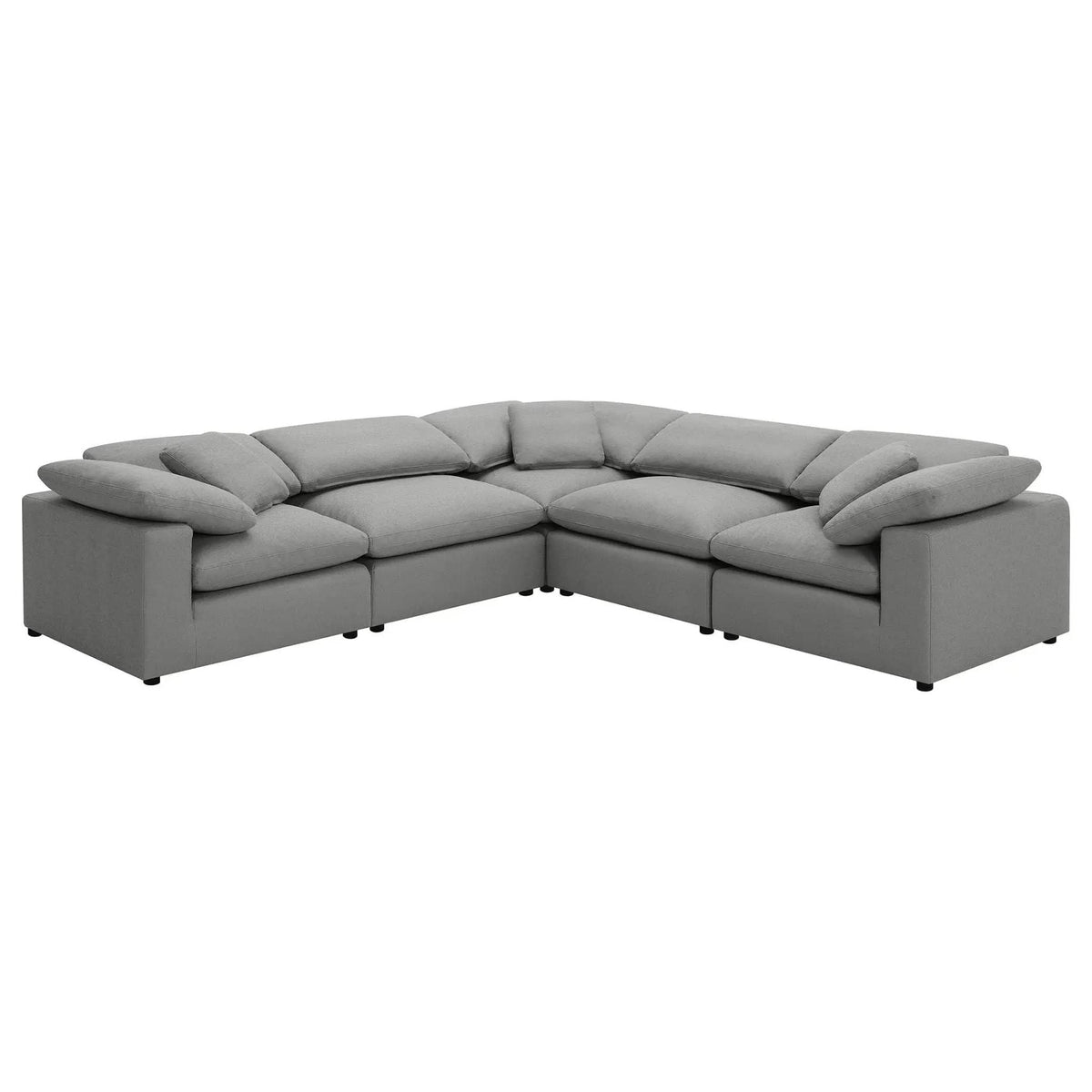 Raleigh 5-piece Boucle Upholstered Modular Sectional | 5-Piece Set | Boucle & Fabric | Grey