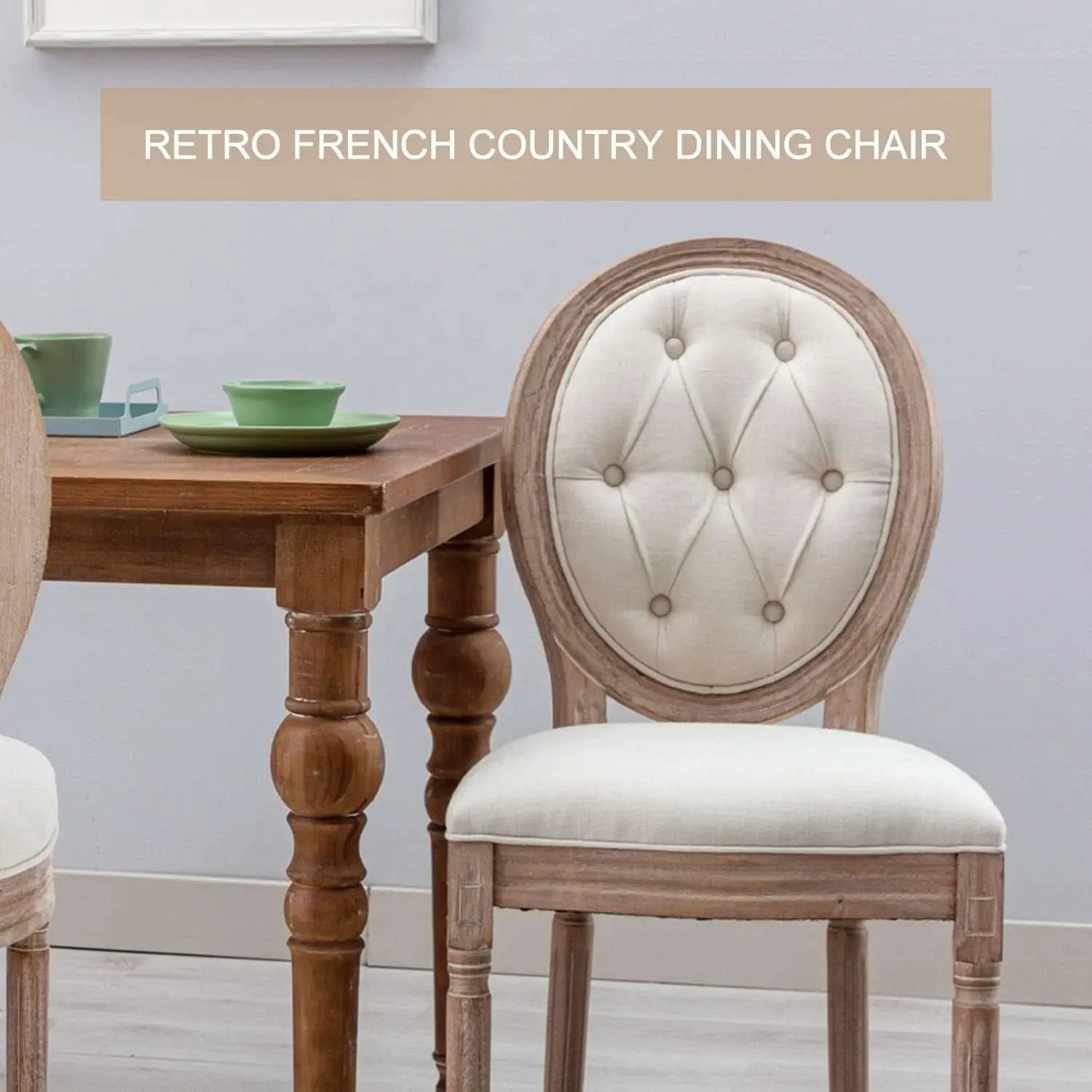 French Country Dining Chairs Set Of 4 Louis Style With Curved Backrest from PriceLows™