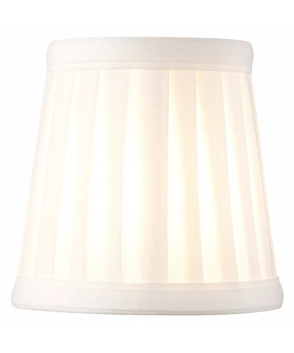 Candelabra Lamp Shades | Set Of 6 | White Pleated Clip On | 4W X 4H Down