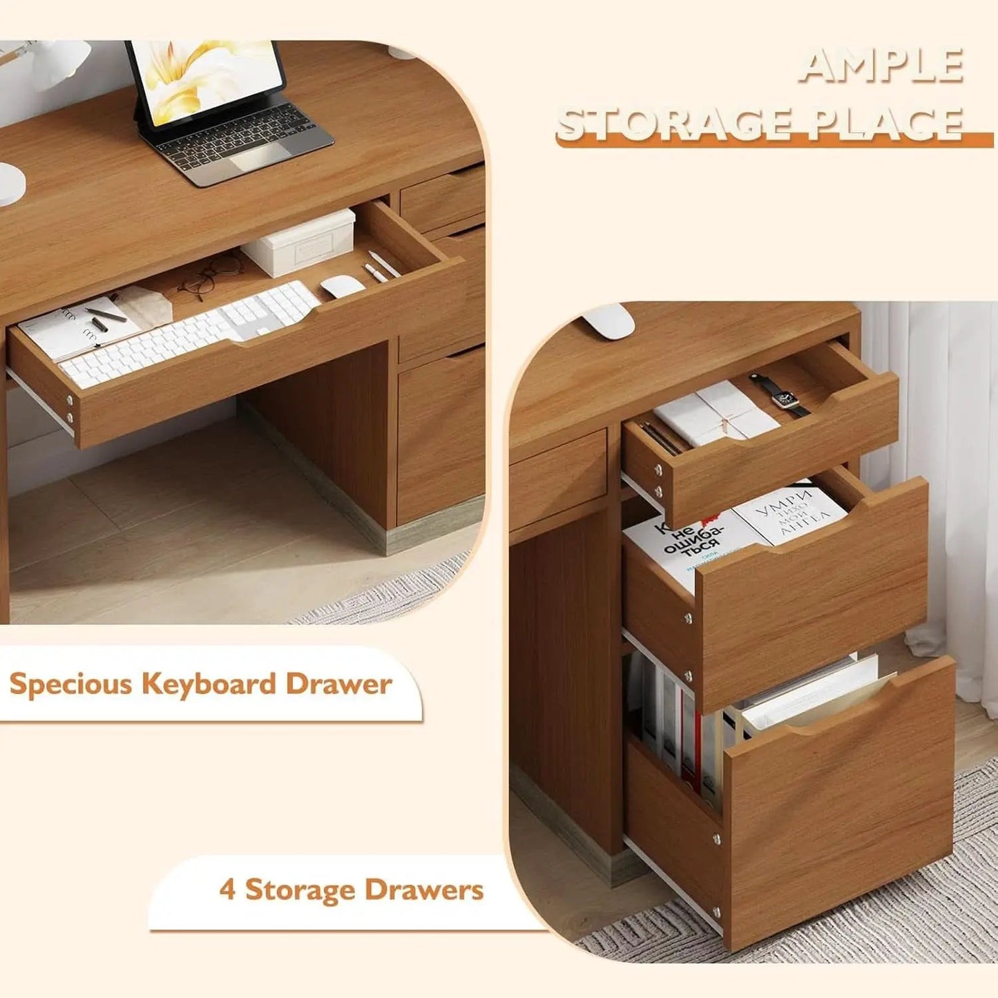 Espresso Forty Eight Inch Desk For Small Home Office from PriceLows™