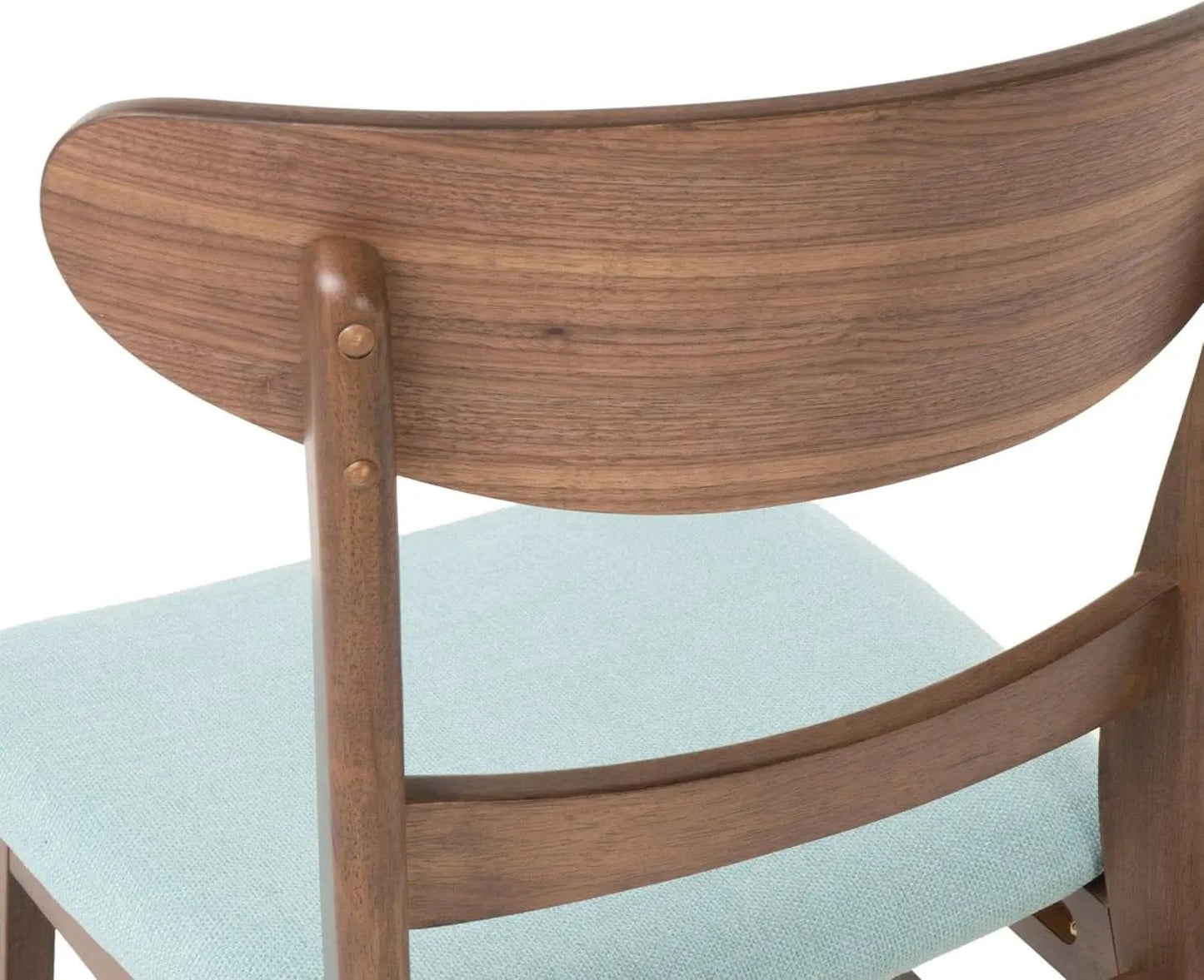 Mid Century Modern Dining Chairs Set Of 4 Mint Upholstery Walnut from PriceLows™