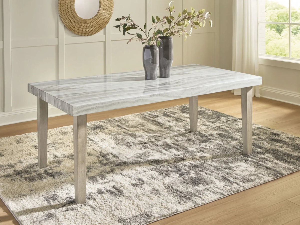 Larawyn Counter Height Dining Table | 42 Inch Square | Faux Marble Top | Gray Veining
