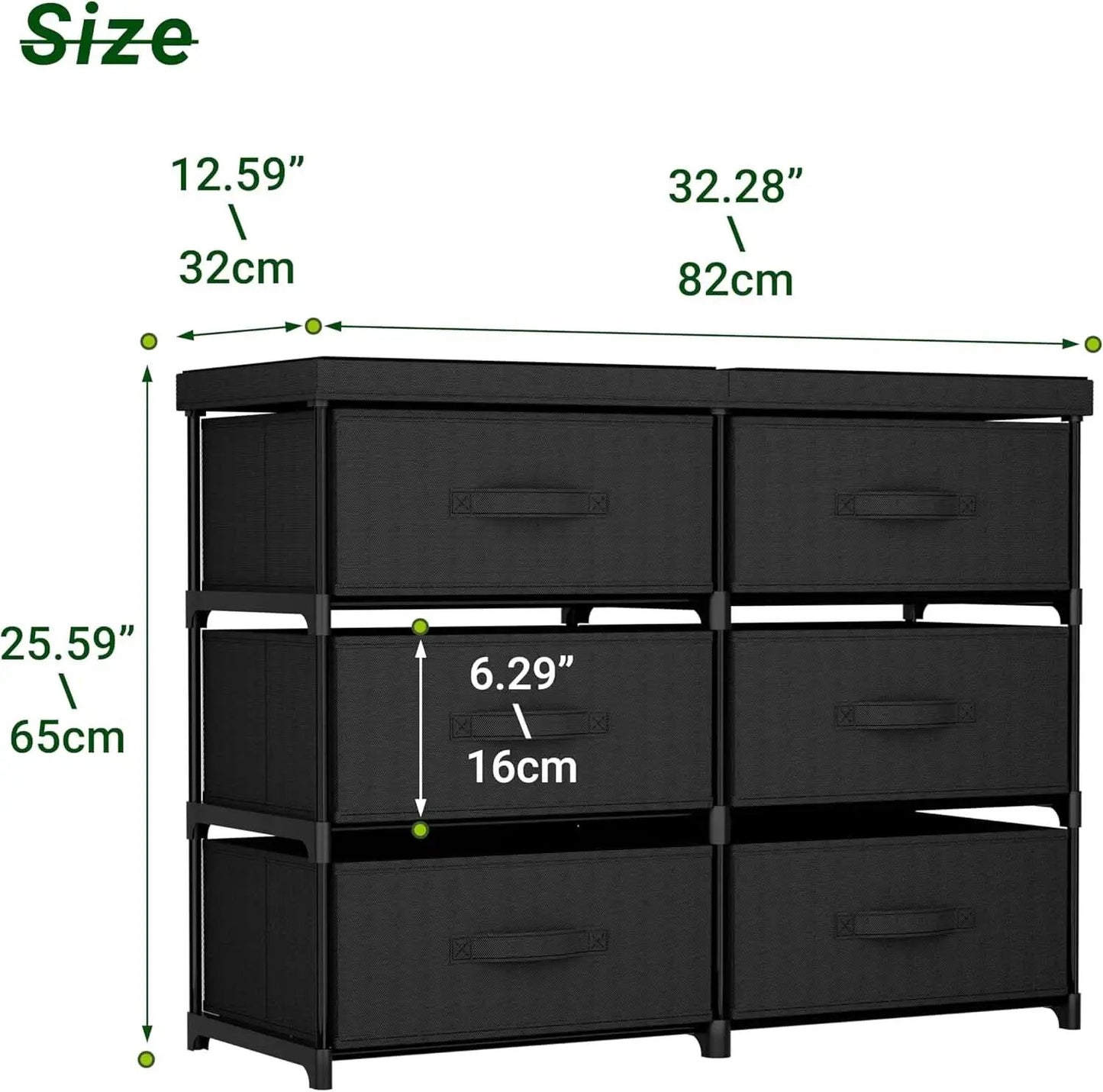 Fabric Dresser With Six Drawers Metal Frame And Wooden Top from PriceLows™