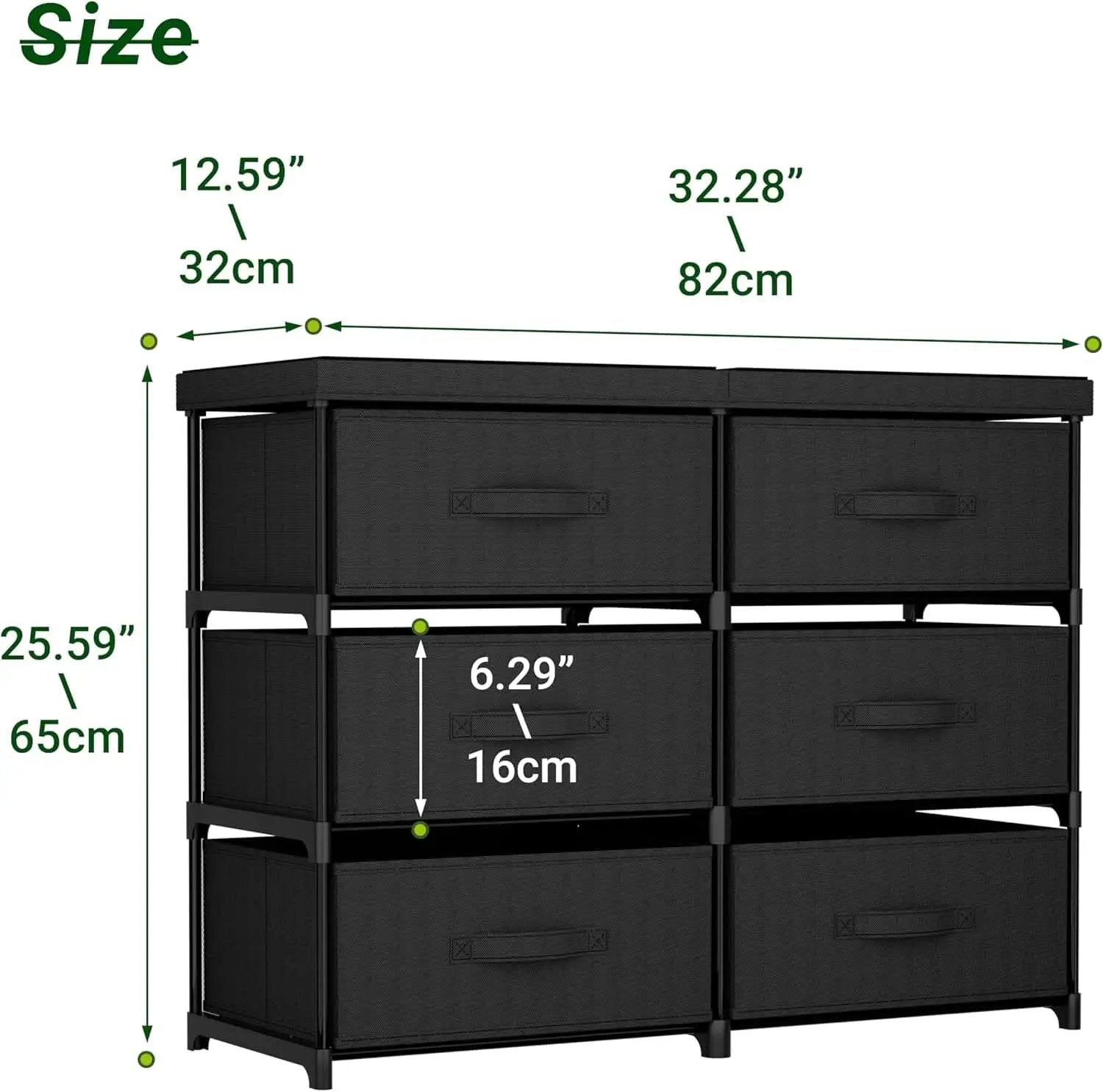 Fabric Dresser With Six Drawers Metal Frame And Wooden Top from PriceLows™