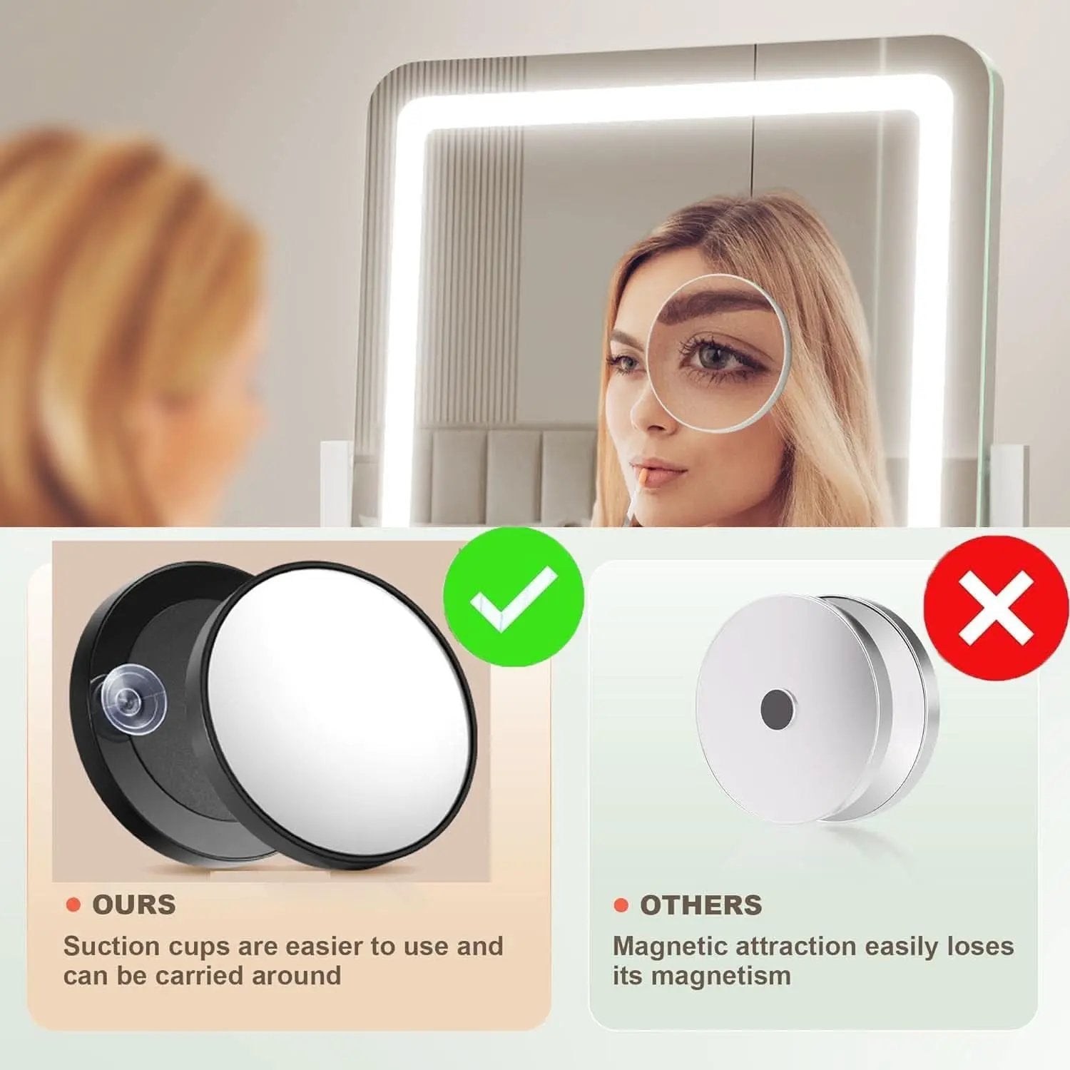 LED Makeup Vanity Mirror With Lights 15.2 Inch White from PriceLows™