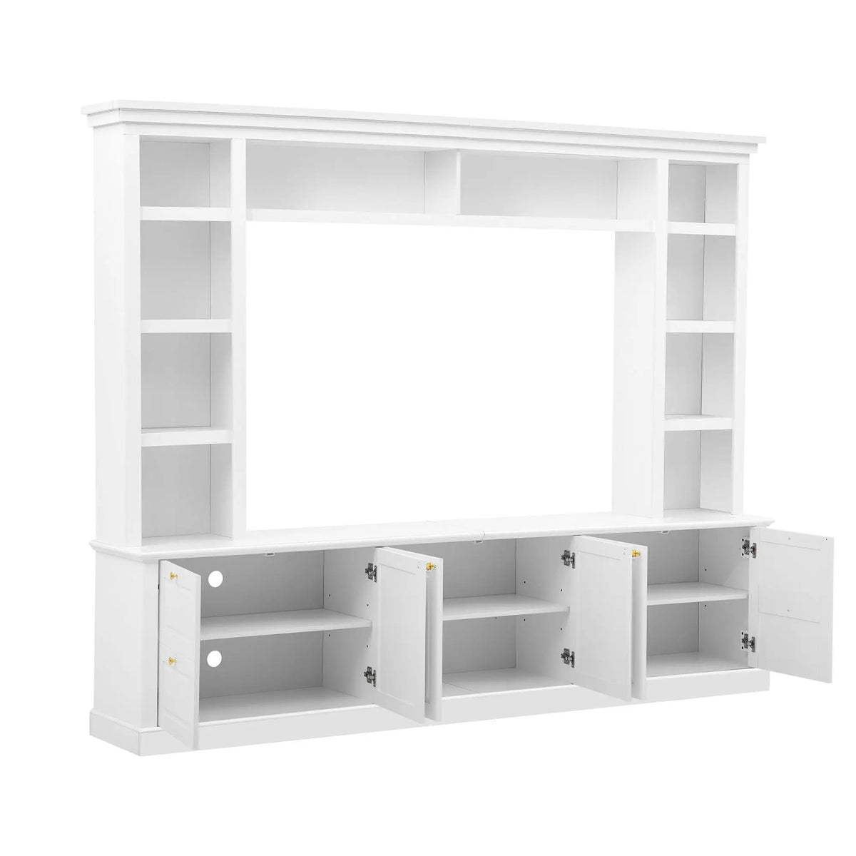 TV Stand With Bookcase | 3 Adjustable Shelves | Fits 70 Inch
