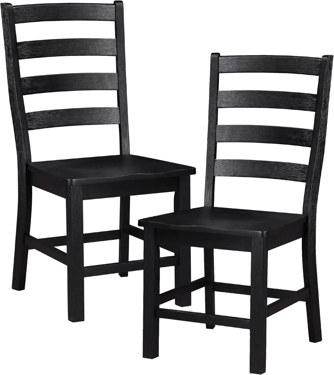 Black Dining Chairs Set Of 2 With Solid Wood Legs And Footrest from PriceLows™