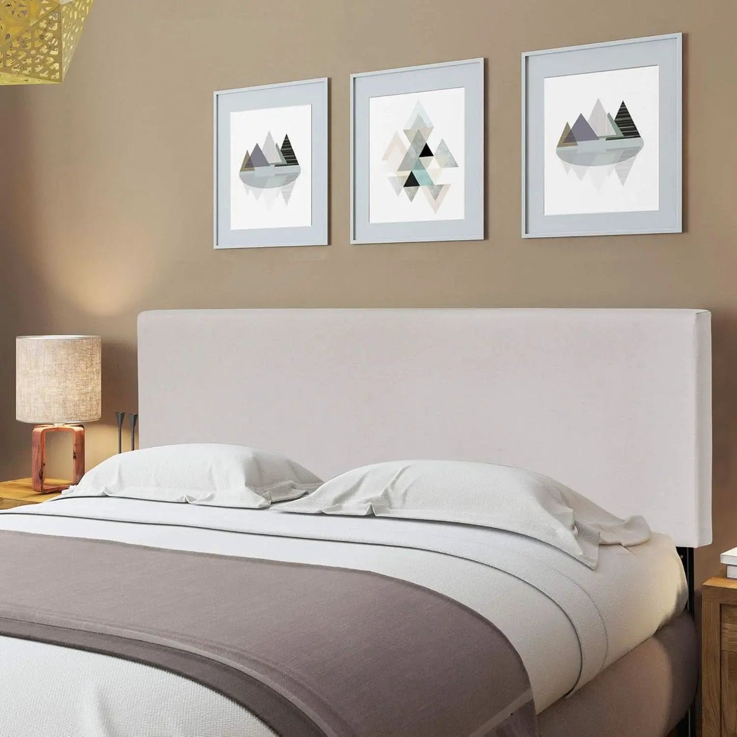 Stylish King Size Headboard in Fog Color Design from PriceLows™