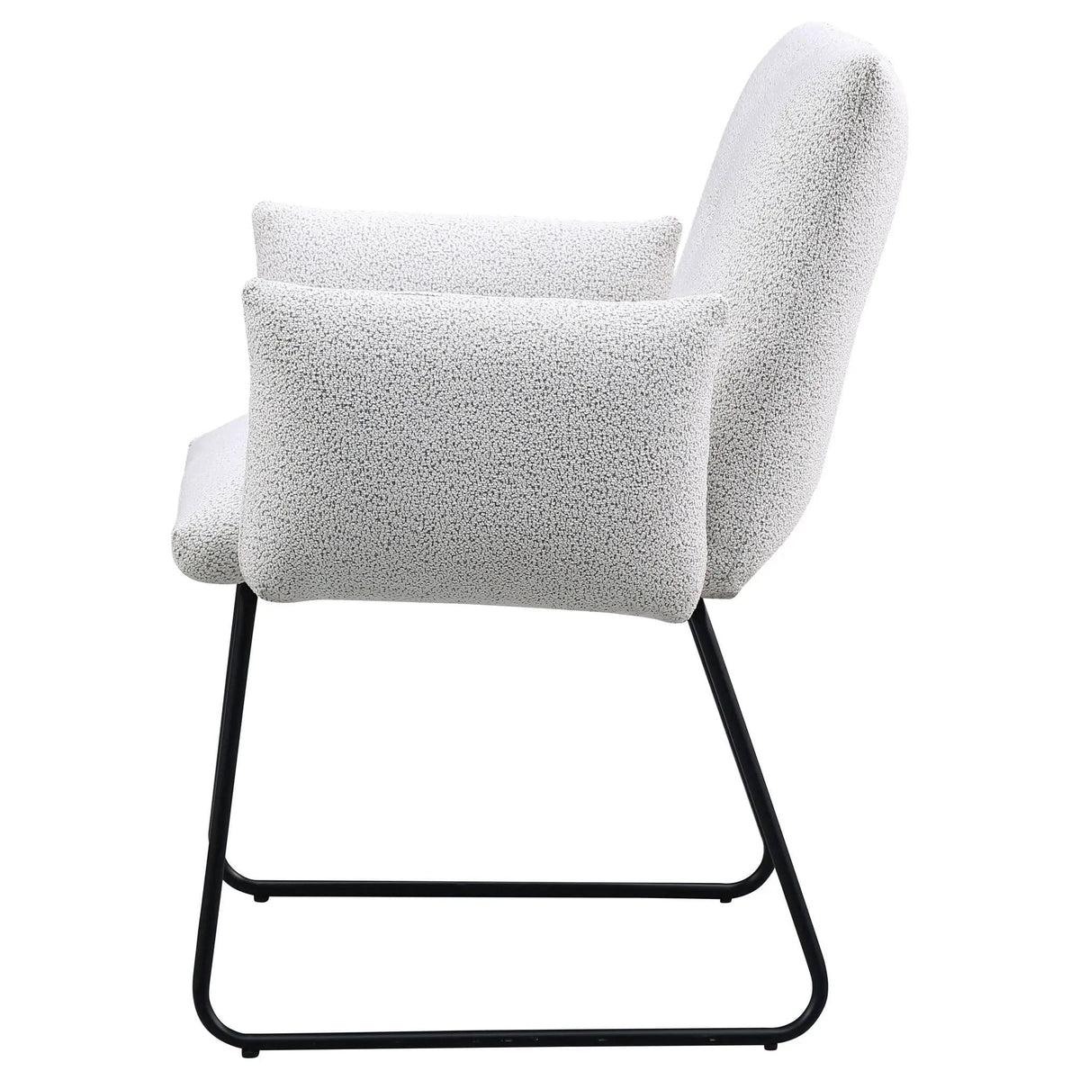 Ackland Upholstered Dining Arm Chair Light Grey (Set of 2) | 27 x 26.5 x 34.5 in | Fabric & Metal | Dining Room