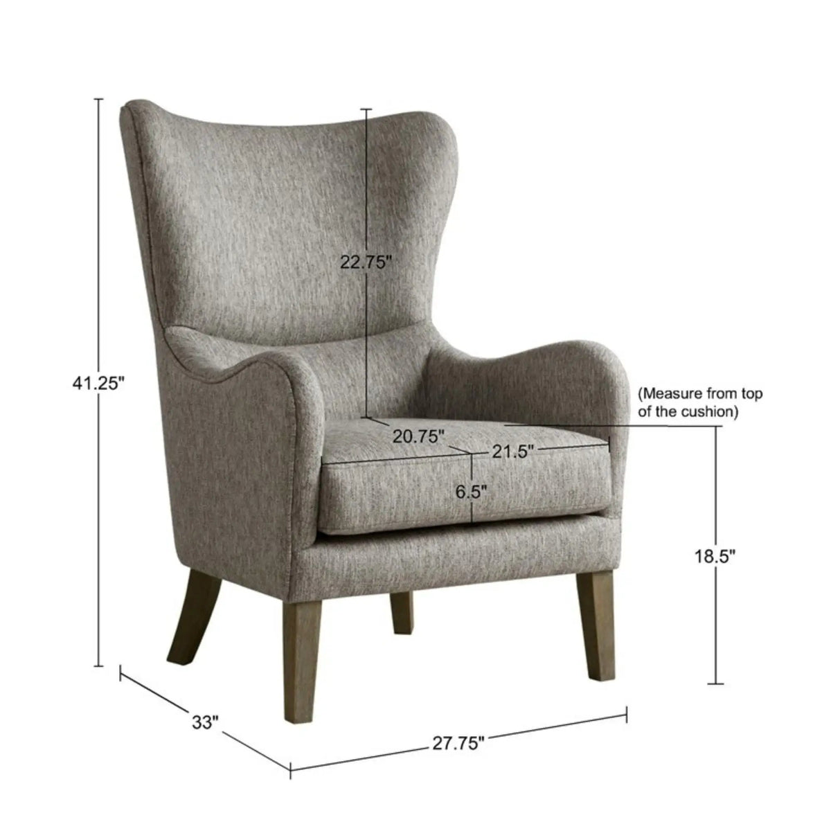 Arianna Swoop Wing Chair | Traditional Wing Back | Round Arms | High-Density Foam