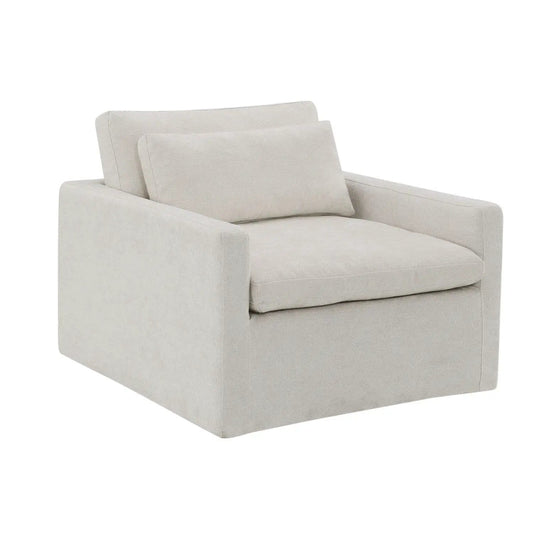Naveen Swivel Chair | 1 Toss Pillow Included | Soft Upholstery | Two Color Options
