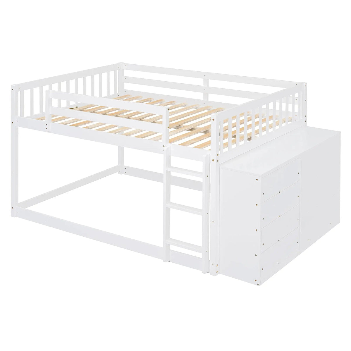 Bunk Bed | Solid Pine Frame | Four Drawers And Three Shelves | Full Size