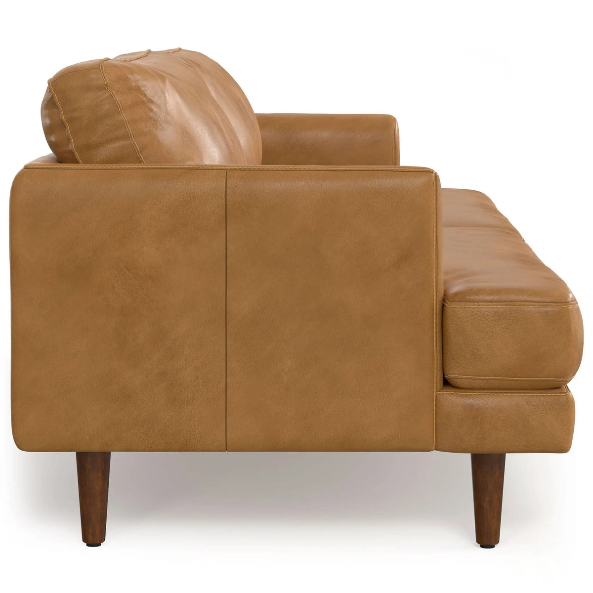 Livingston Upholstered Sofa | Genuine Aniline Leather | 7 Inch Thick Cushions | 76 Inch Length