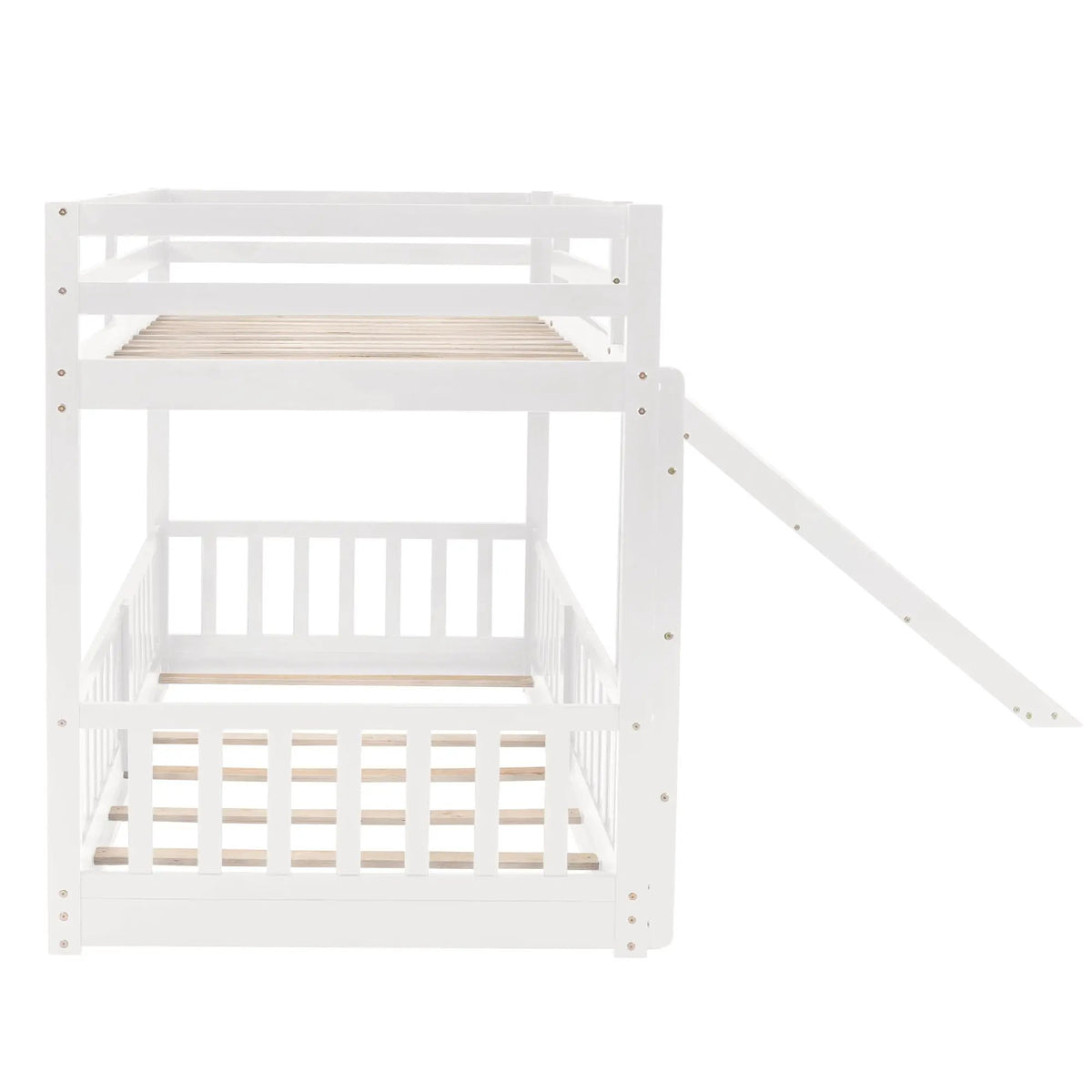 Functional Bunk Bed | Convertible Ladder And Slide | Space-Saving Design | Over Bunk Style