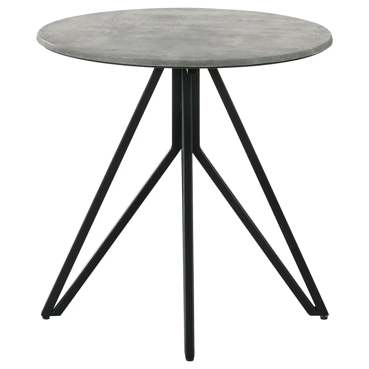 Hadi Round SmartTop Side End Table Cement and | 23.5 x 23.5 x 23.75 in | Metal | Gunmetal