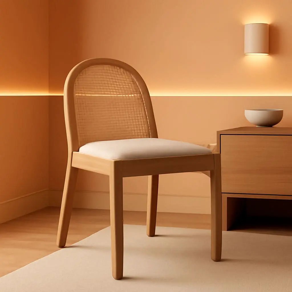 Beige Rattan Dining Chairs Featuring Contemporary Wood from PriceLows™