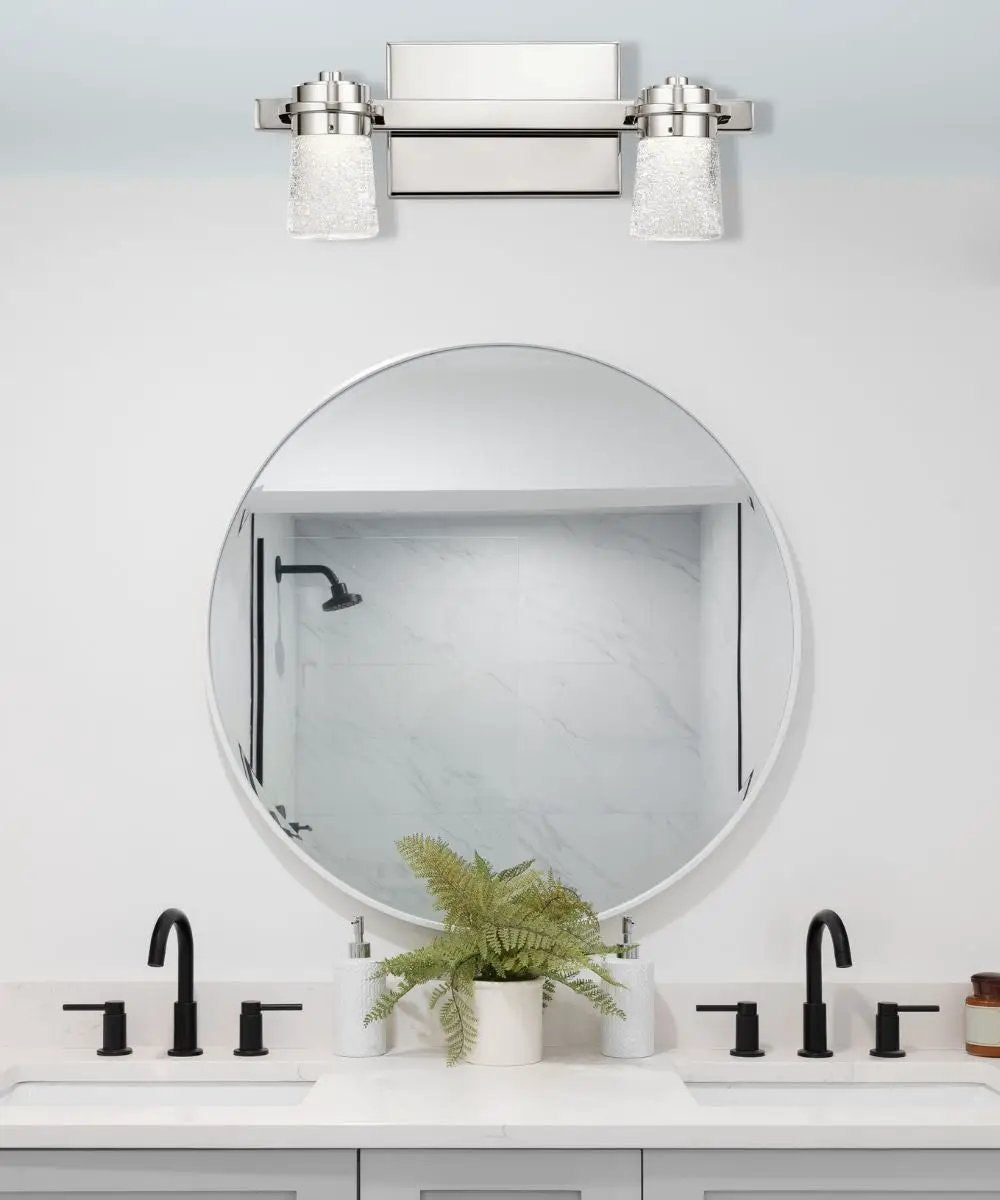 Vanity Light | 2 Light LED | 15 Inch Wide | Polished Nickel