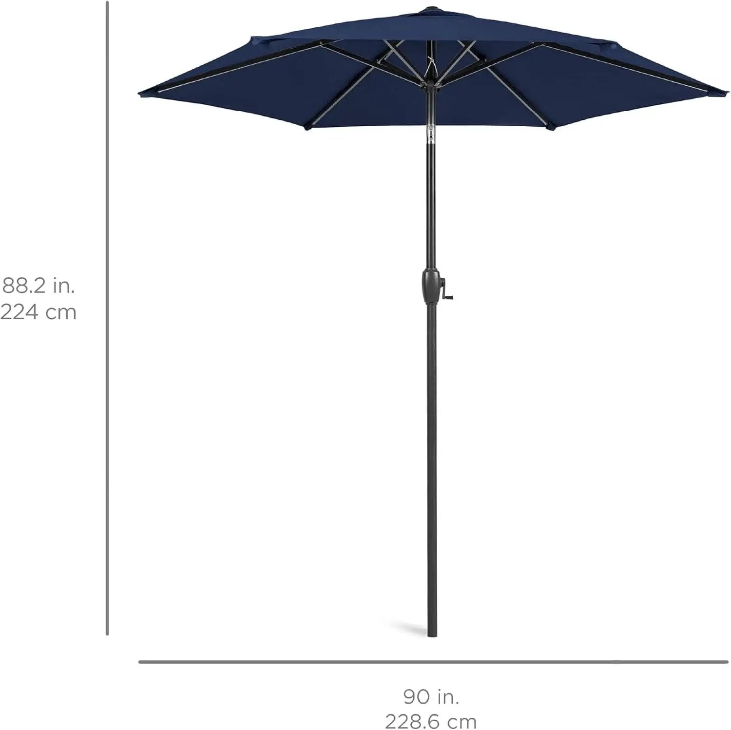 7.5ft Navy Patio Umbrella Tilt Crank Steel Pole Outdoor from PriceLows™