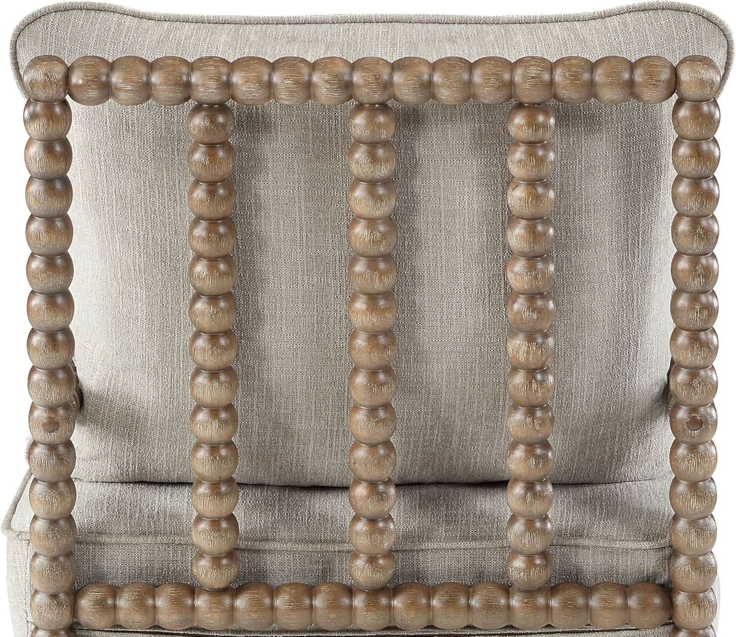 Linen Spindle Accent Chairs Set Of 2 Cushioned Armrests from PriceLows™