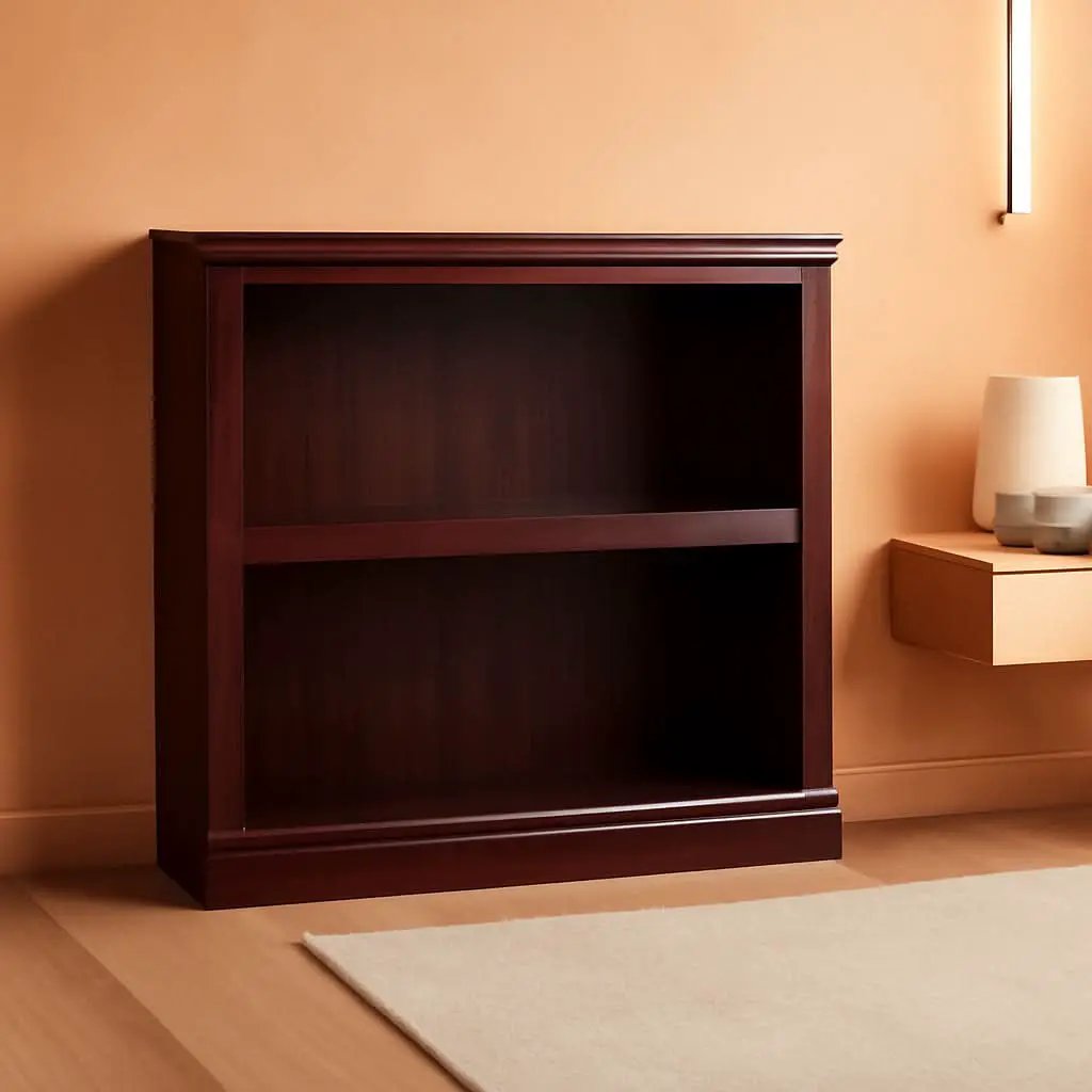 Cherry Finish Bookshelf With Adjustable Shelf, Two Shelf from PriceLows™