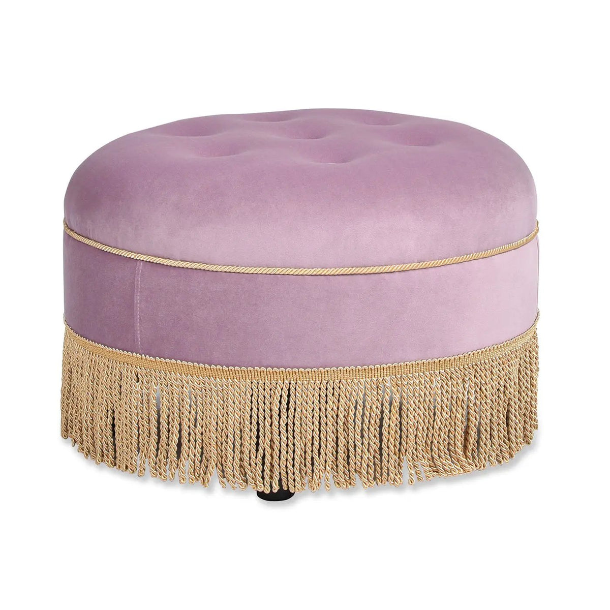 Yolanda Round Accent Ottoman | Handcrafted Quality | Kiln-Dried Hardwood Frame | 16 Inch Height