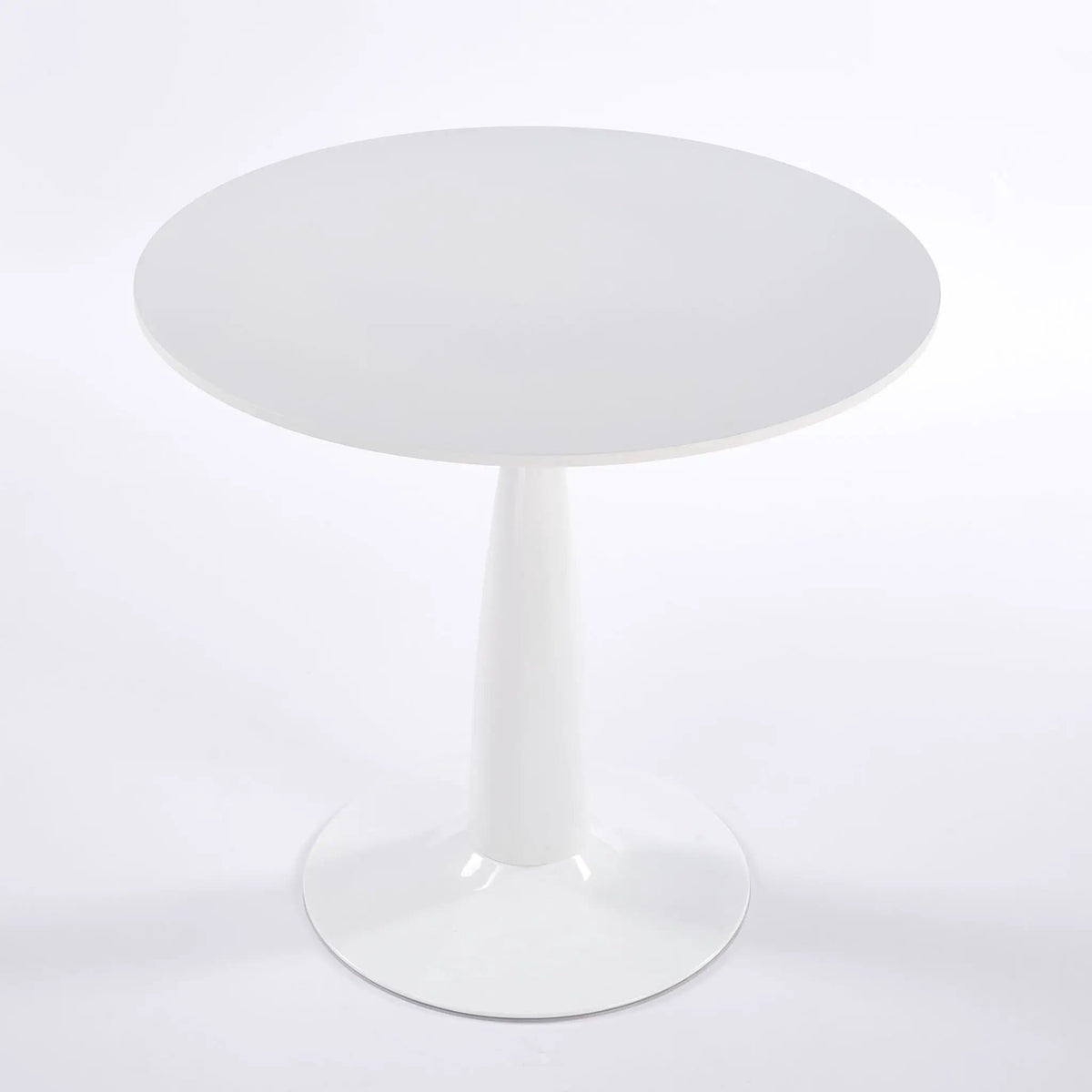 Pedestal Table, Round For Kitchen - | 31.5 x 31.5 x 28.93 in | Metal & Mdf | White