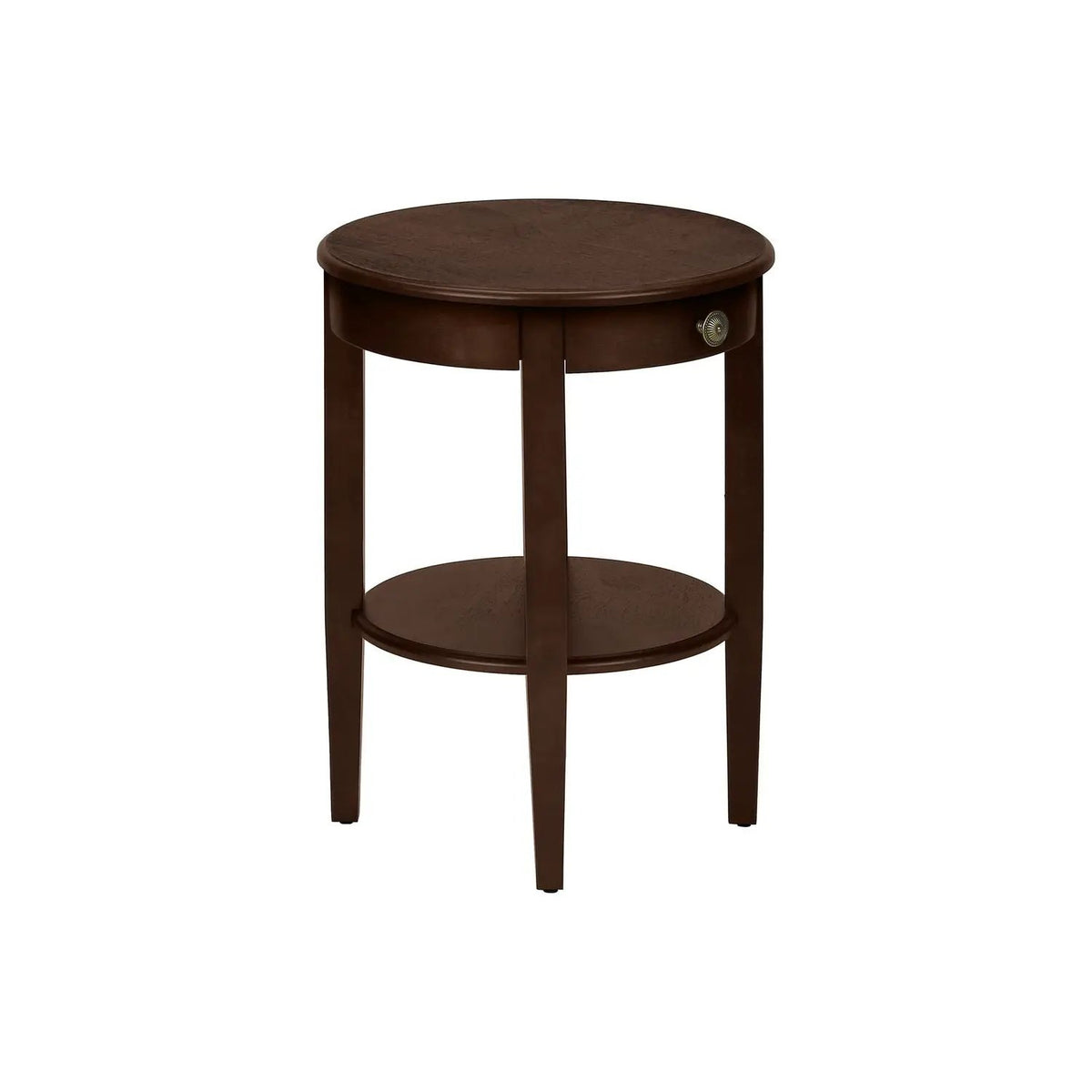 Accent Table | Two Tier | Storage Drawer | Espresso Brown