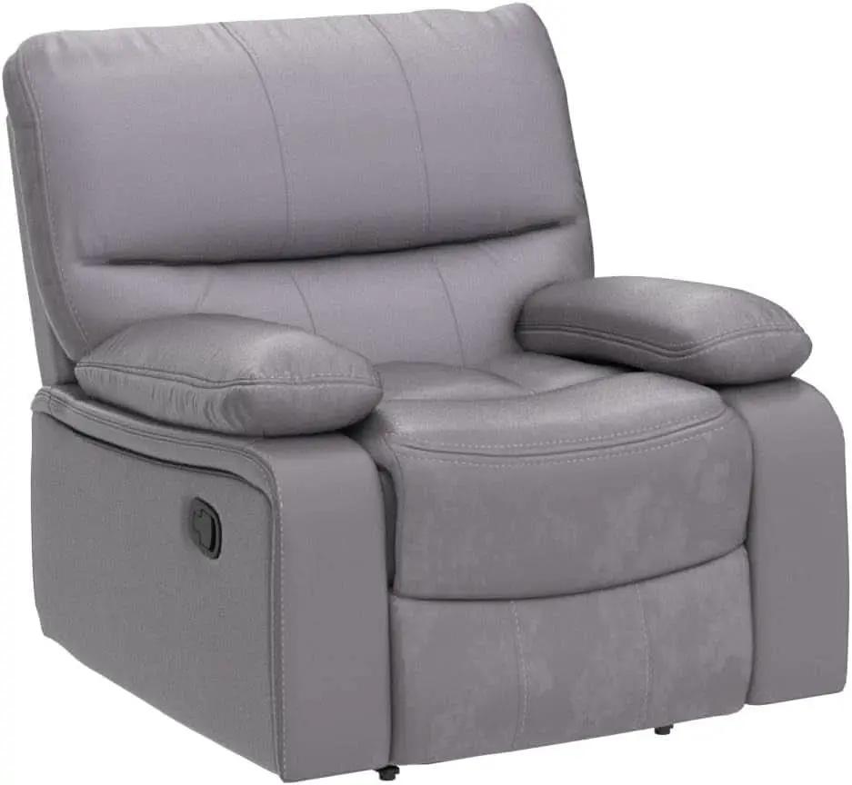 Microfiber Reclining Sofa Set Grey Living Room 8007 from PriceLows™