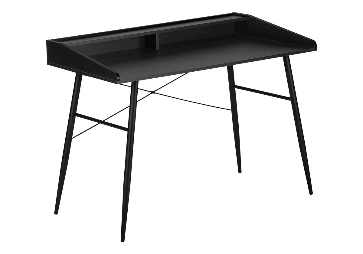 Sturdy Computer Desk With Shelves | 47.25 Inch Width | Matching Metal Base | 34 Inch Height